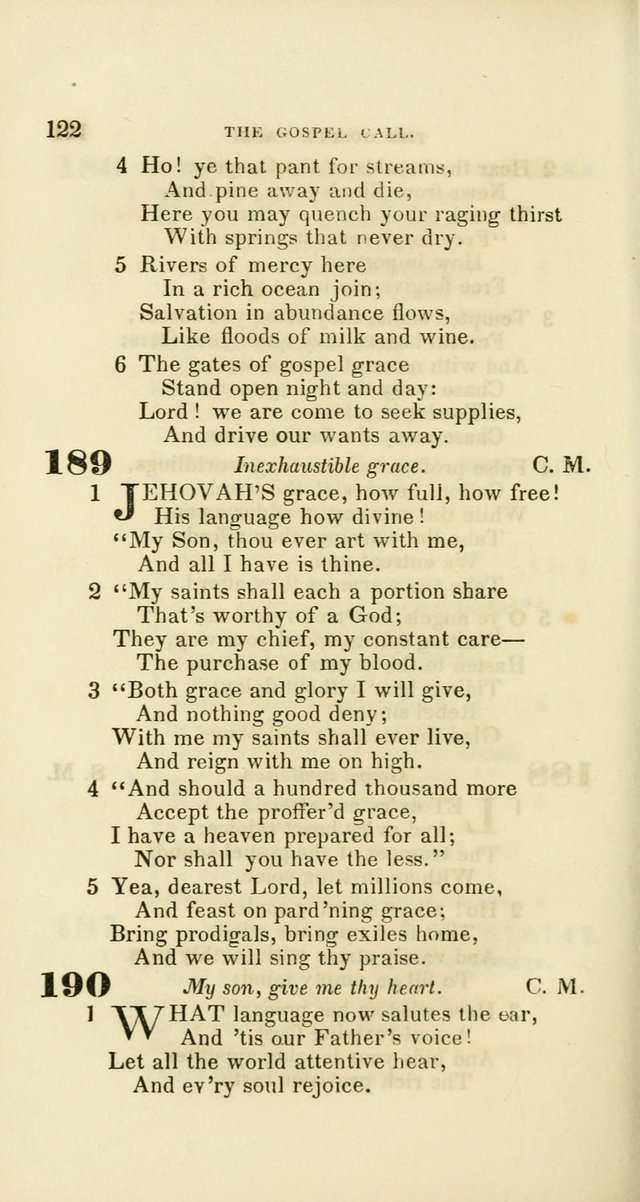 Hymns: selected and original, for public and private worship (60th ed., 1st rev. ed.) page 122