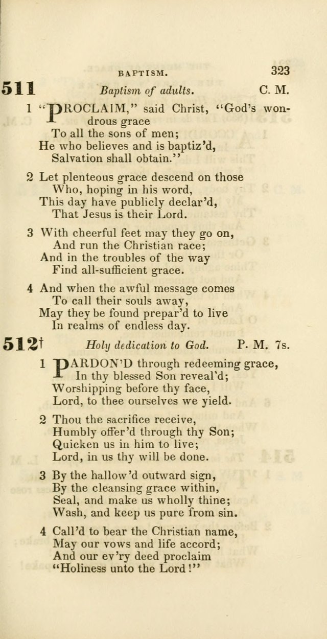 Hymns: selected and original, for public and private worship (60th ed., 1st rev. ed.) page 323
