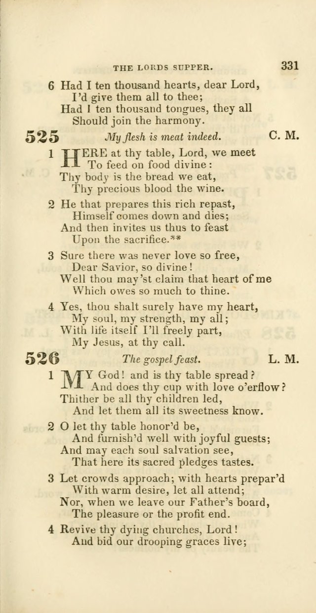 Hymns: selected and original, for public and private worship (60th ed., 1st rev. ed.) page 331