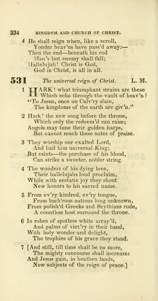 Hymns: selected and original, for public and private worship (60th ed., 1st rev. ed.) page 334