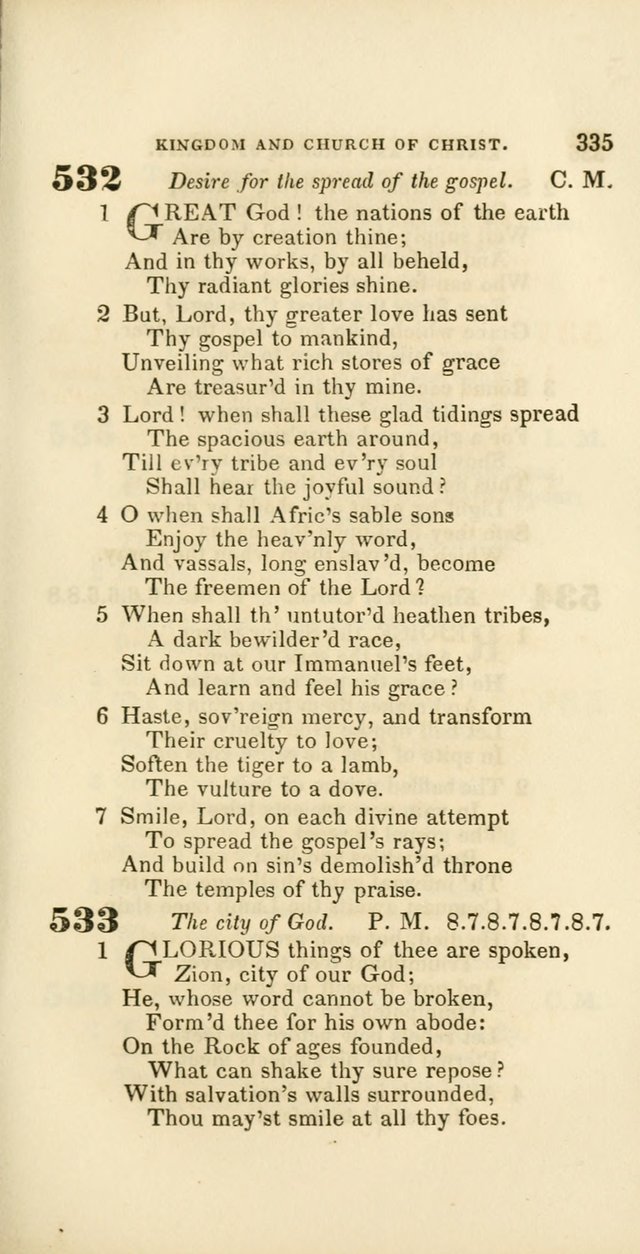 Hymns: selected and original, for public and private worship (60th ed., 1st rev. ed.) page 335