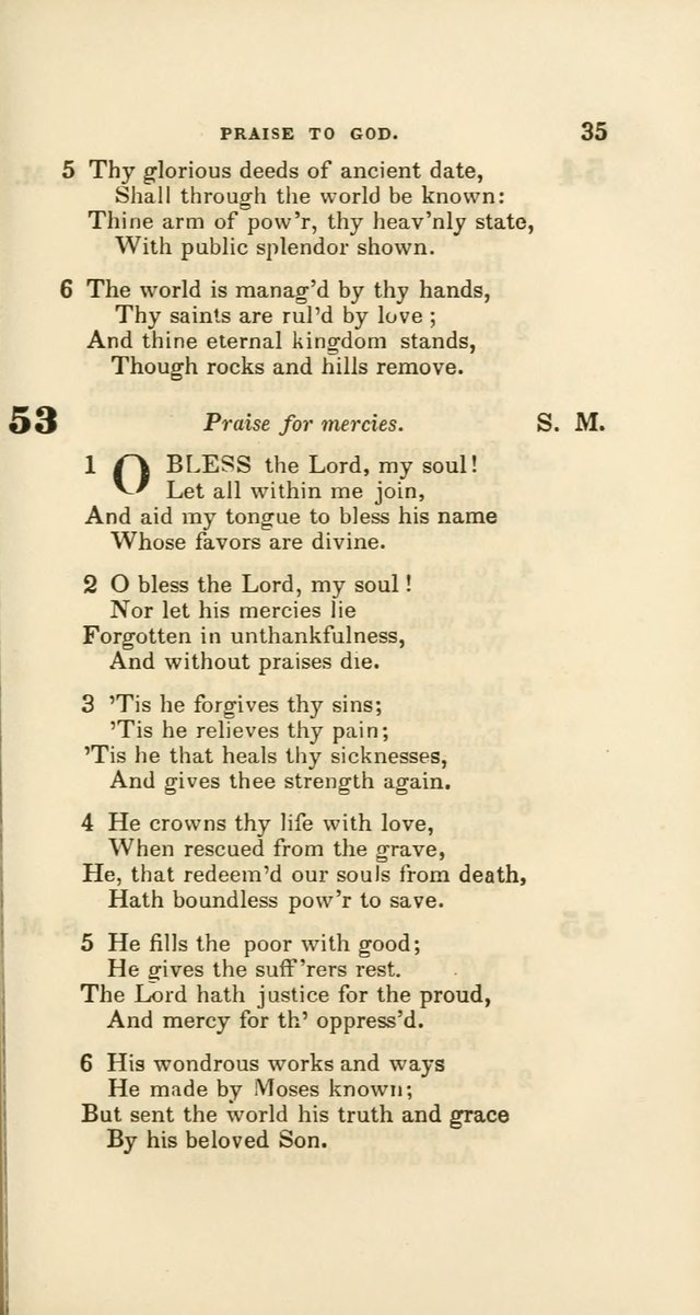 Hymns: selected and original, for public and private worship (60th ed., 1st rev. ed.) page 35