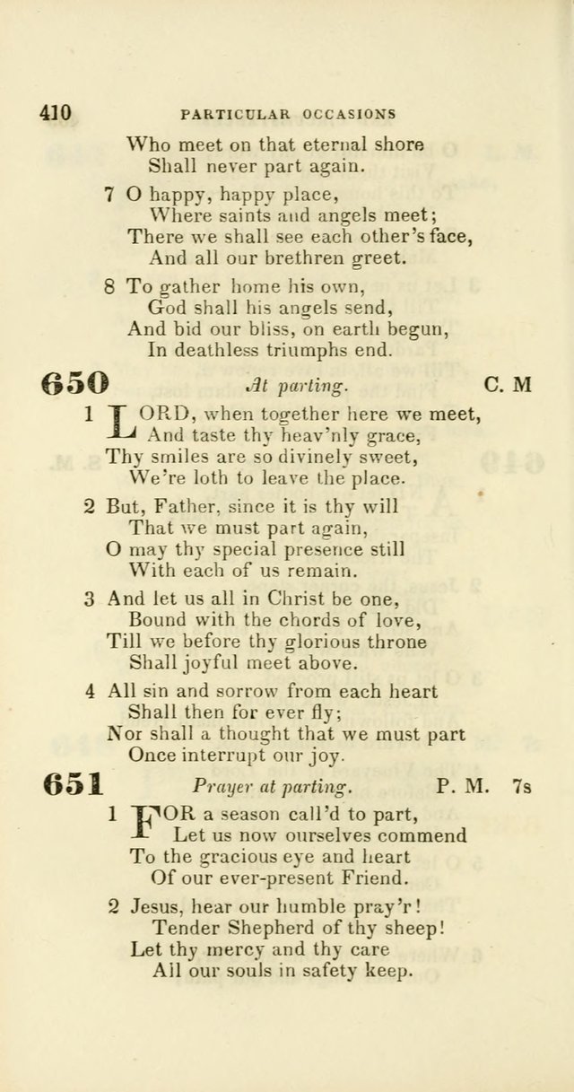 Hymns: selected and original, for public and private worship (60th ed., 1st rev. ed.) page 410