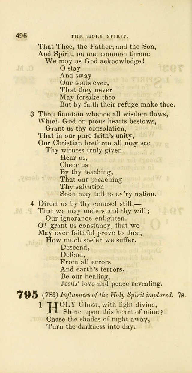 Hymns: selected and original, for public and private worship (60th ed., 1st rev. ed.) page 496
