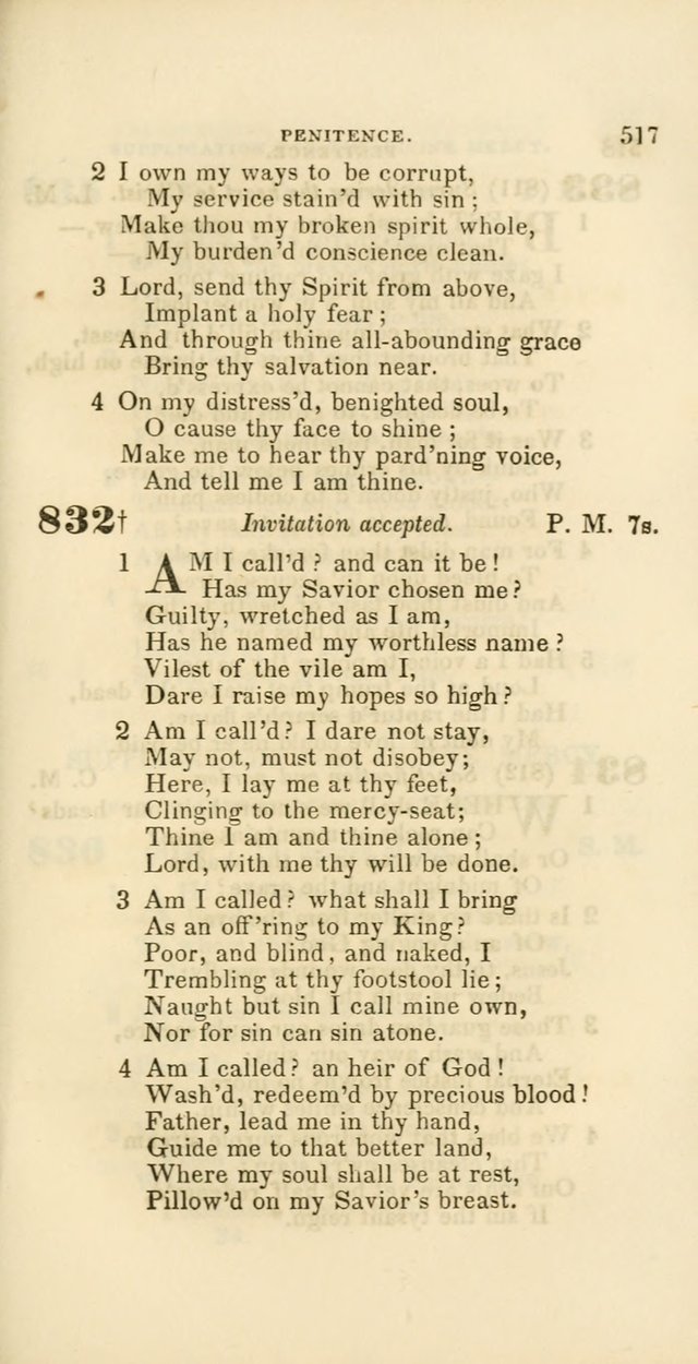 Hymns: selected and original, for public and private worship (60th ed., 1st rev. ed.) page 517