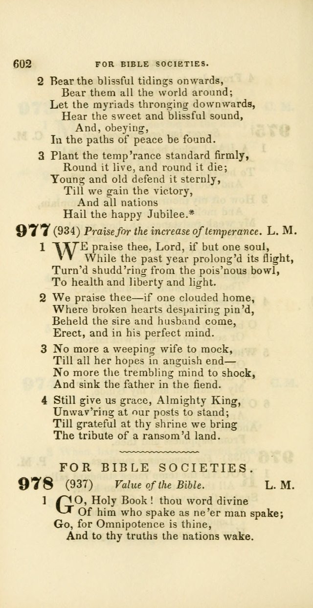 Hymns: selected and original, for public and private worship (60th ed., 1st rev. ed.) page 602