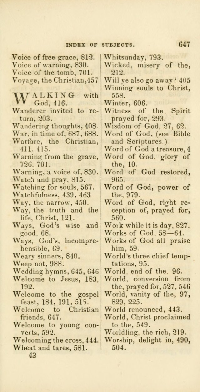 Hymns: selected and original, for public and private worship (60th ed., 1st rev. ed.) page 647