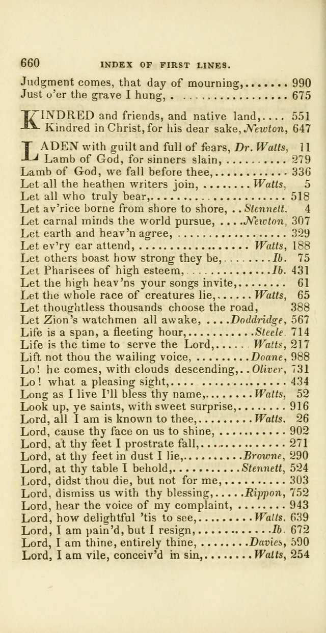 Hymns: selected and original, for public and private worship (60th ed., 1st rev. ed.) page 660