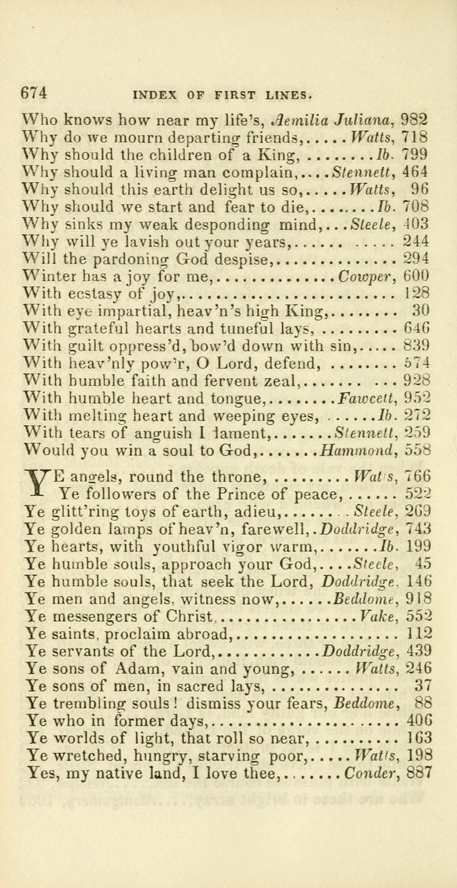 Hymns: selected and original, for public and private worship (60th ed., 1st rev. ed.) page 674