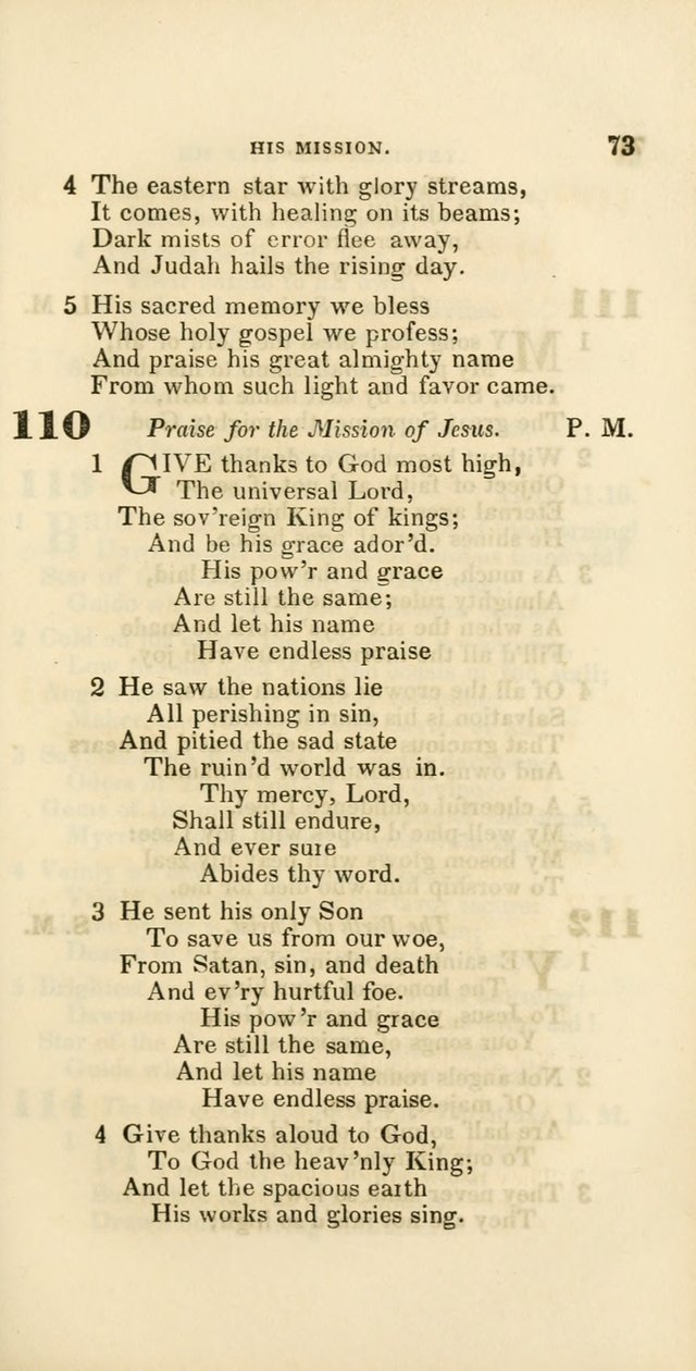 Hymns: selected and original, for public and private worship (60th ed., 1st rev. ed.) page 73