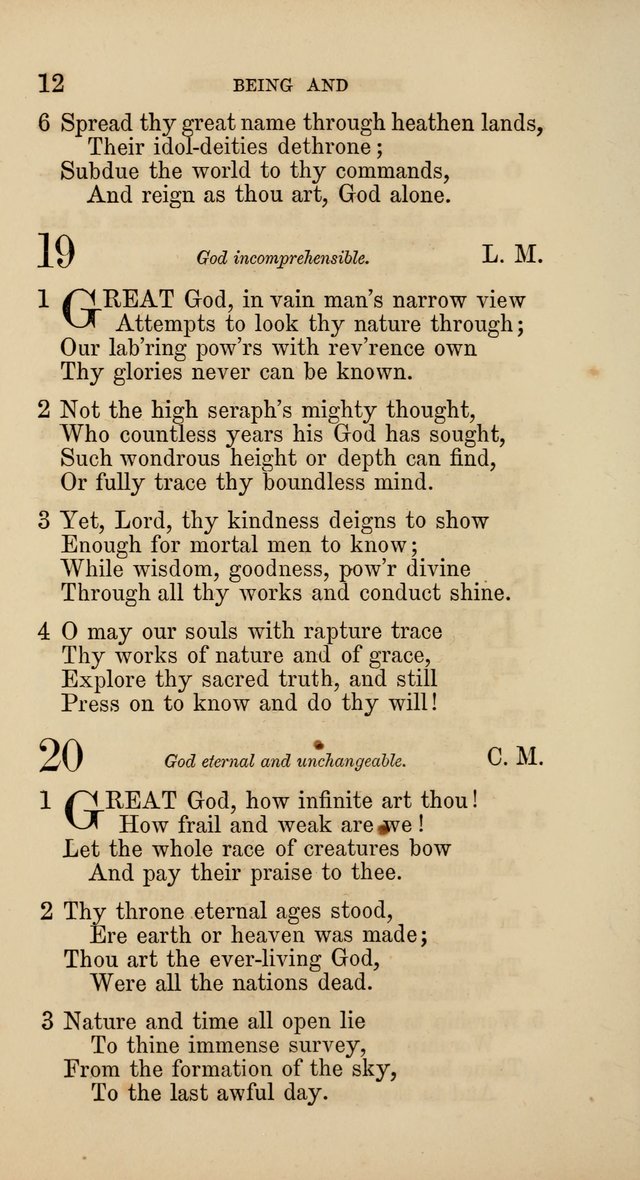 Hymns: selected and original, for public and  private worship (4th ed. 3rd rev. ed.) page 12