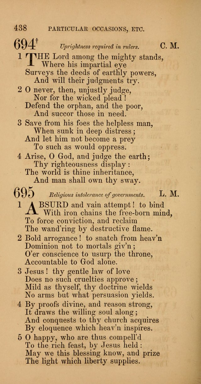 Hymns: selected and original, for public and  private worship (4th ed. 3rd rev. ed.) page 462