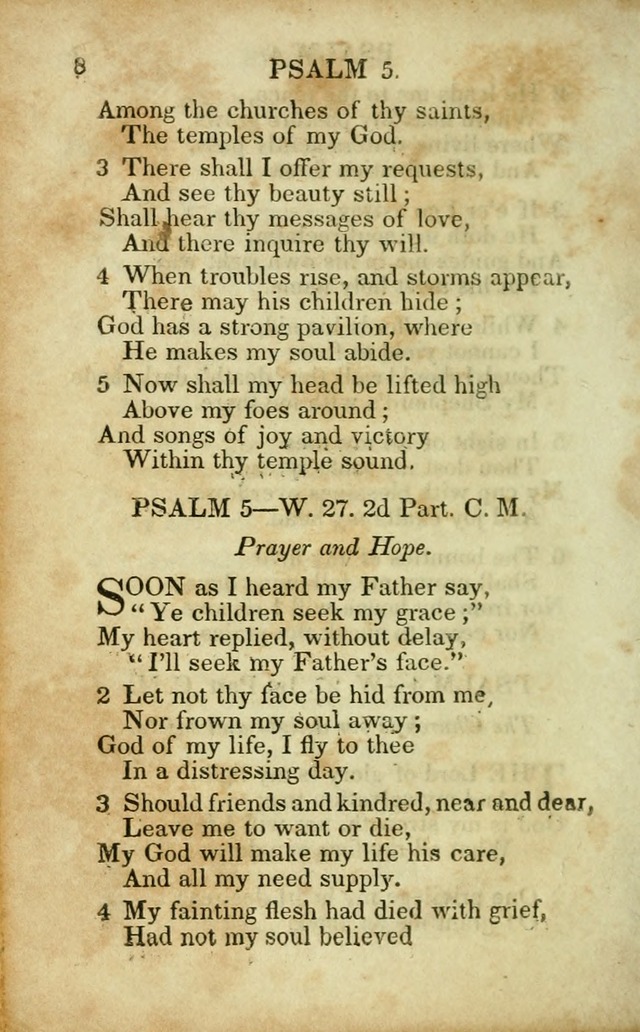 Hymns and Spiritual Songs, Original and Selected, for the Use of Christians. (8th ed.) page 5
