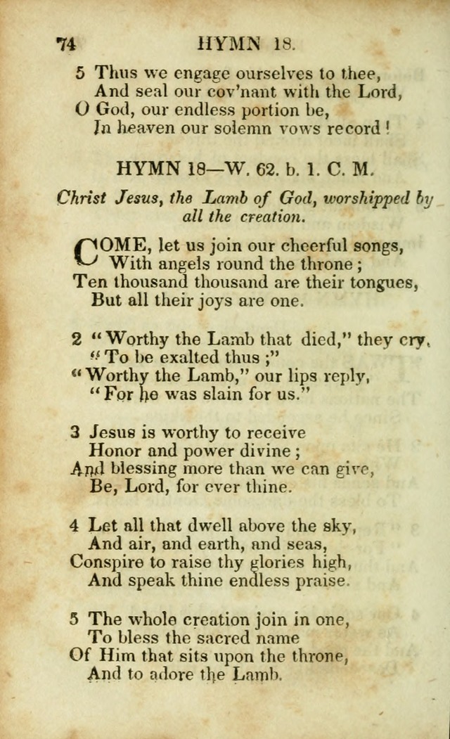 Hymns and Spiritual Songs, Original and Selected, for the Use of Christians. (8th ed.) page 73