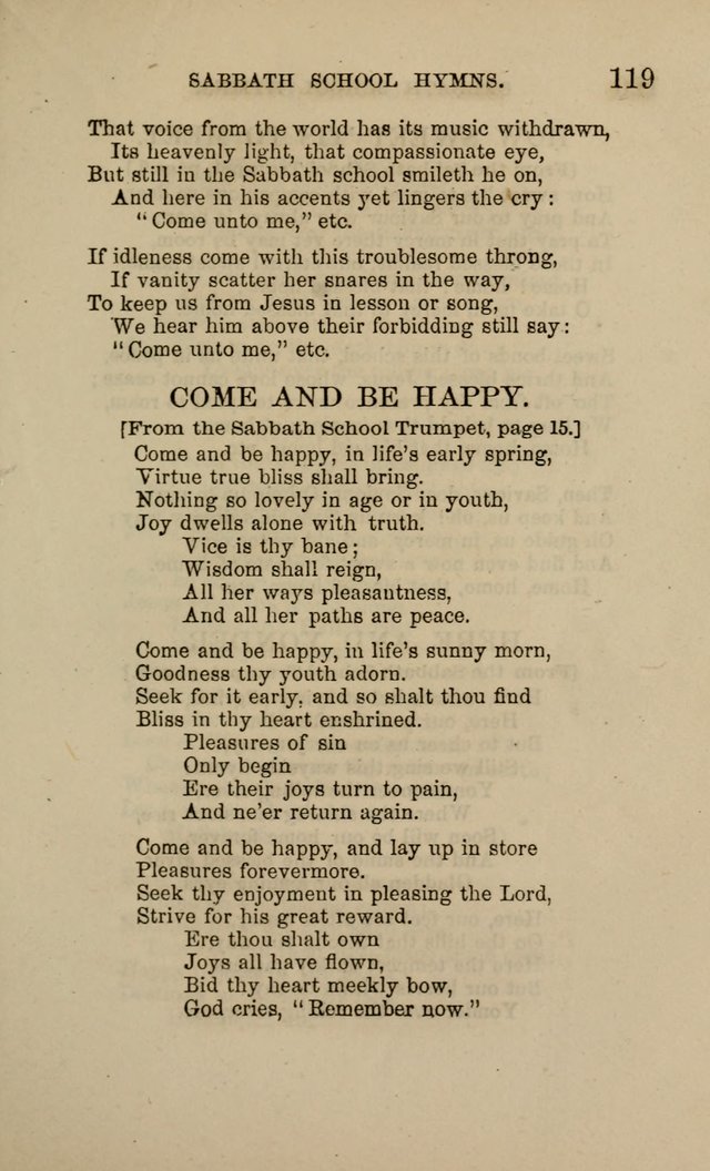 Hymns for the use of the Sabbath School of the Second Reformed Church, Albany N. Y. page 119