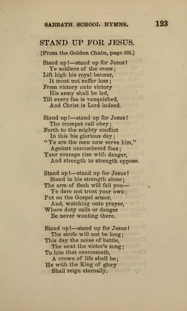 Hymns for the use of the Sabbath School of the Second Reformed Church, Albany N. Y. page 123