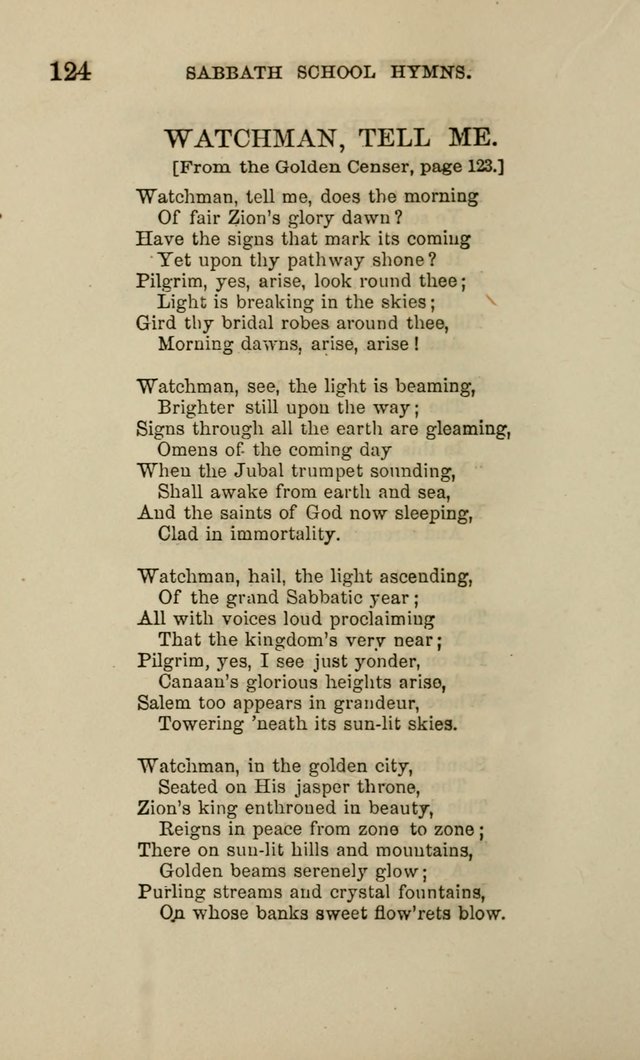 Hymns for the use of the Sabbath School of the Second Reformed Church, Albany N. Y. page 124