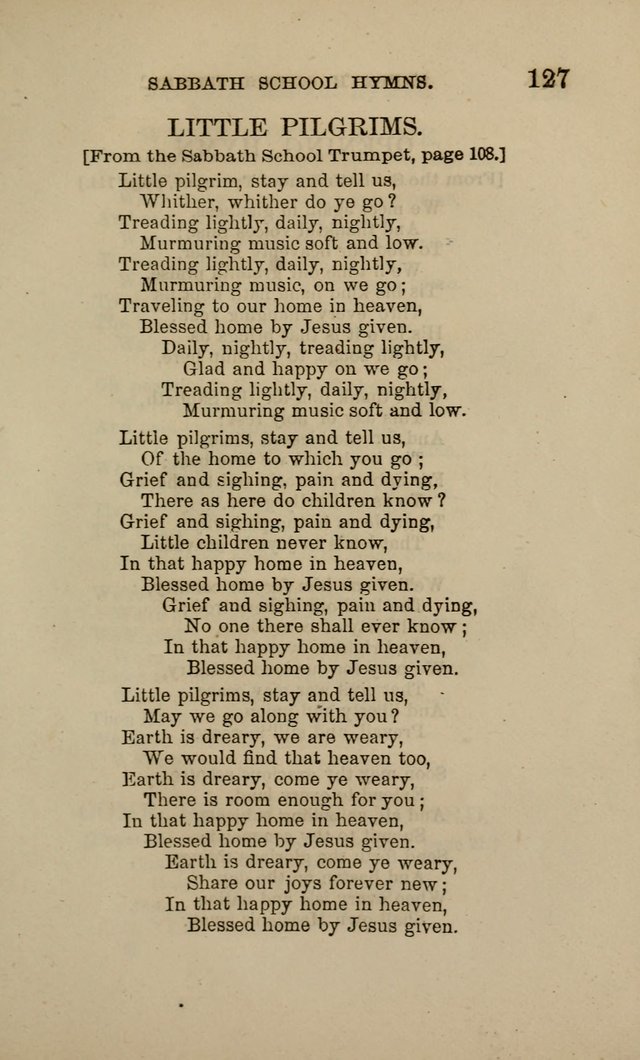 Hymns for the use of the Sabbath School of the Second Reformed Church, Albany N. Y. page 127