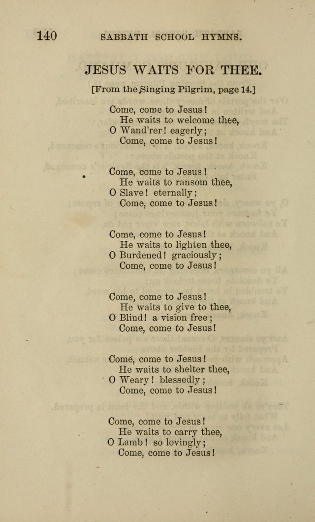 Hymns for the use of the Sabbath School of the Second Reformed Church, Albany N. Y. page 140