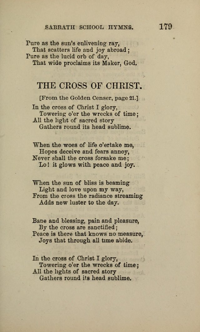 Hymns for the use of the Sabbath School of the Second Reformed Church, Albany N. Y. page 181