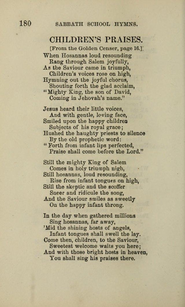 Hymns for the use of the Sabbath School of the Second Reformed Church, Albany N. Y. page 182
