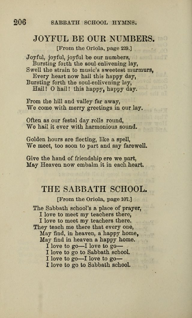 Hymns for the use of the Sabbath School of the Second Reformed Church, Albany N. Y. page 208