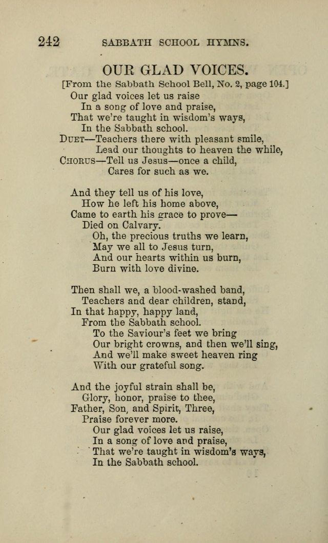Hymns for the use of the Sabbath School of the Second Reformed Church, Albany N. Y. page 244