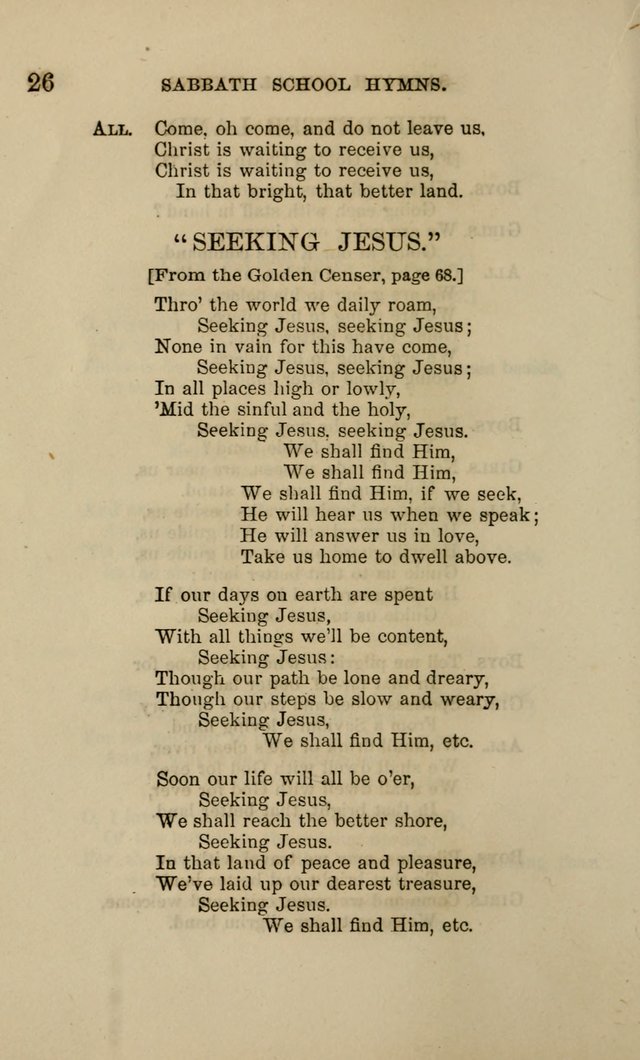 Hymns for the use of the Sabbath School of the Second Reformed Church, Albany N. Y. page 26