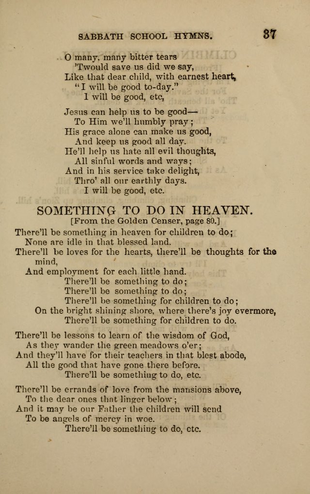 Hymns for the use of the Sabbath School of the Second Reformed Church, Albany N. Y. page 37