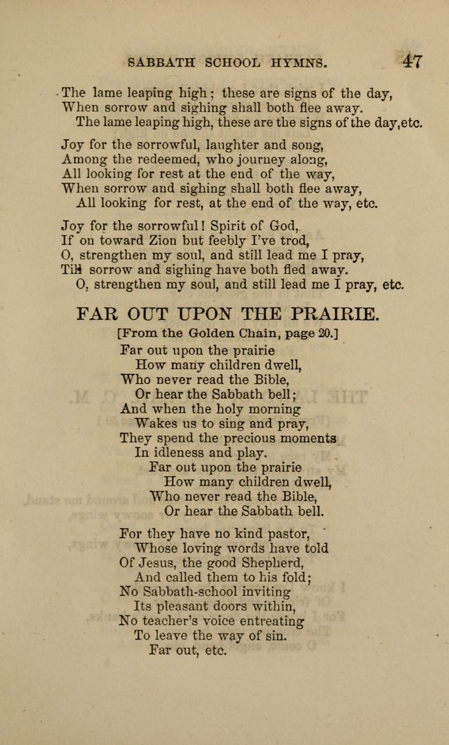 Hymns for the use of the Sabbath School of the Second Reformed Church, Albany N. Y. page 47