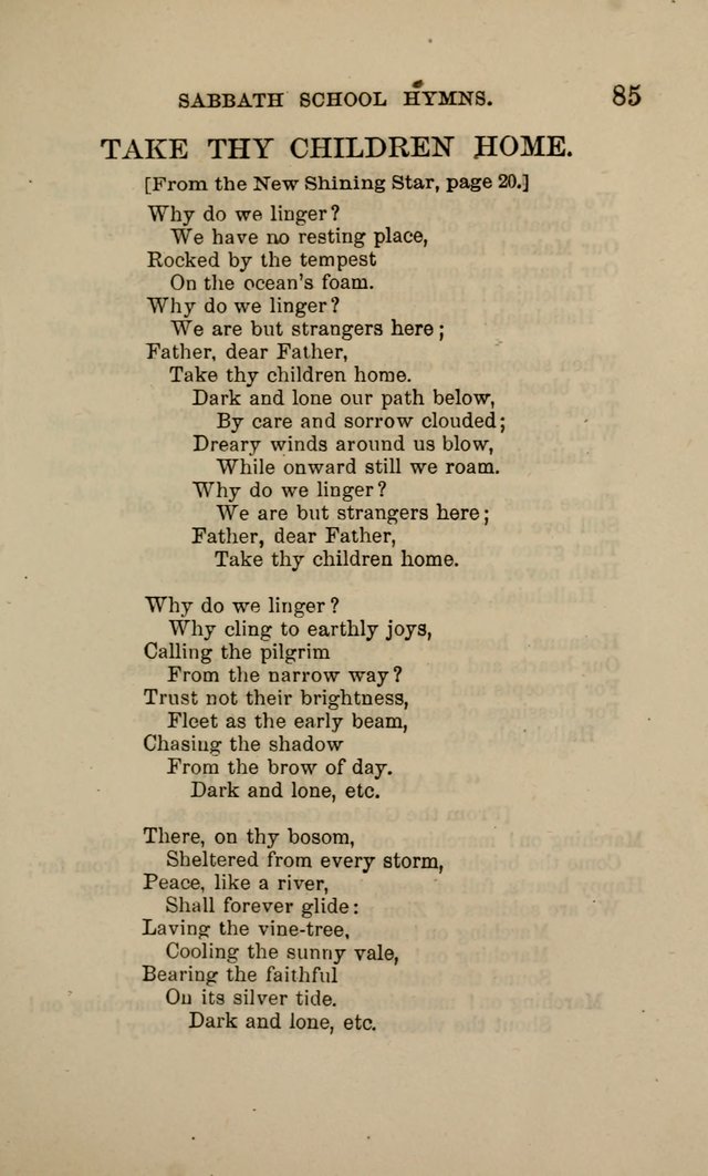 Hymns for the use of the Sabbath School of the Second Reformed Church, Albany N. Y. page 85