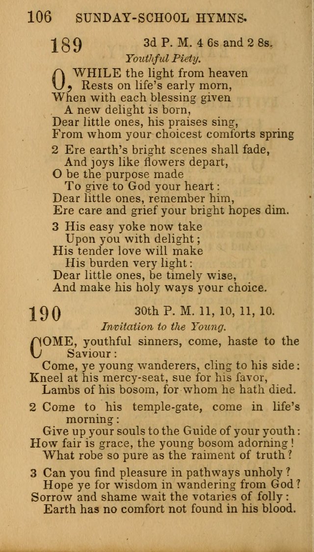 Hymns for Sunday Schools, Youth, and Children page 106
