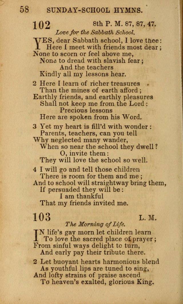 Hymns for Sunday Schools, Youth, and Children page 58