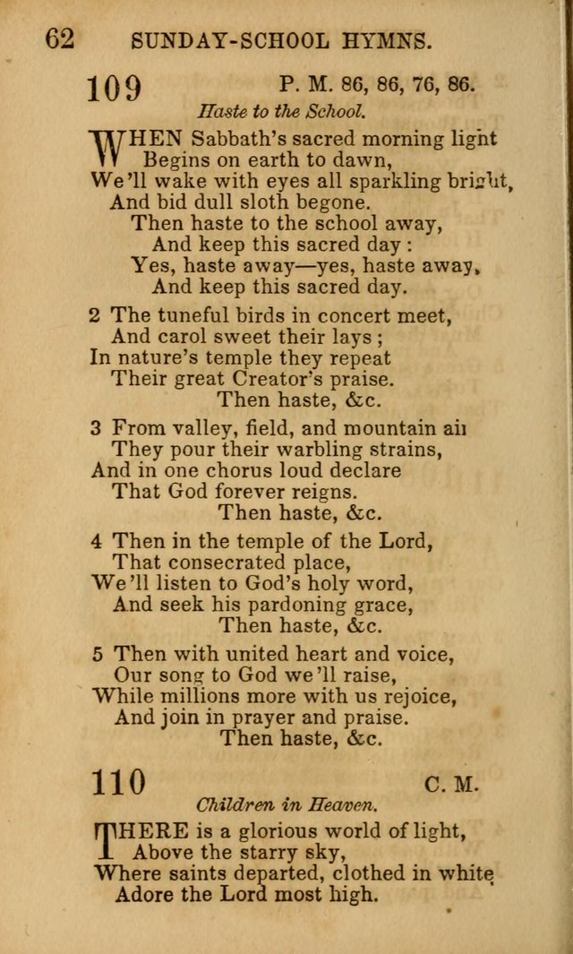 Hymns for Sunday Schools, Youth, and Children page 62