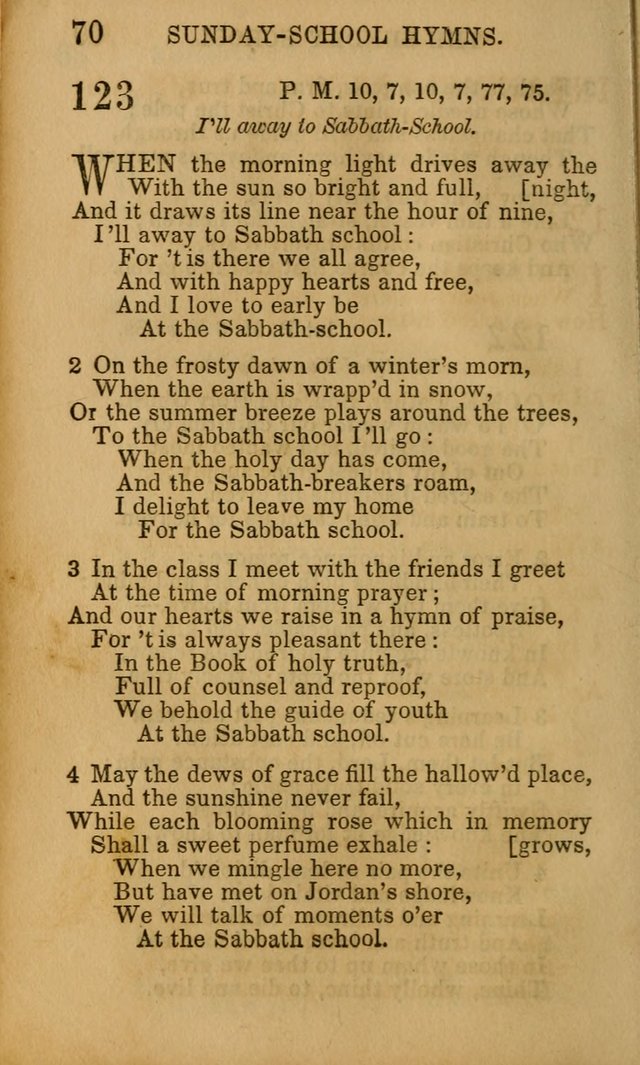 Hymns for Sunday Schools, Youth, and Children page 70