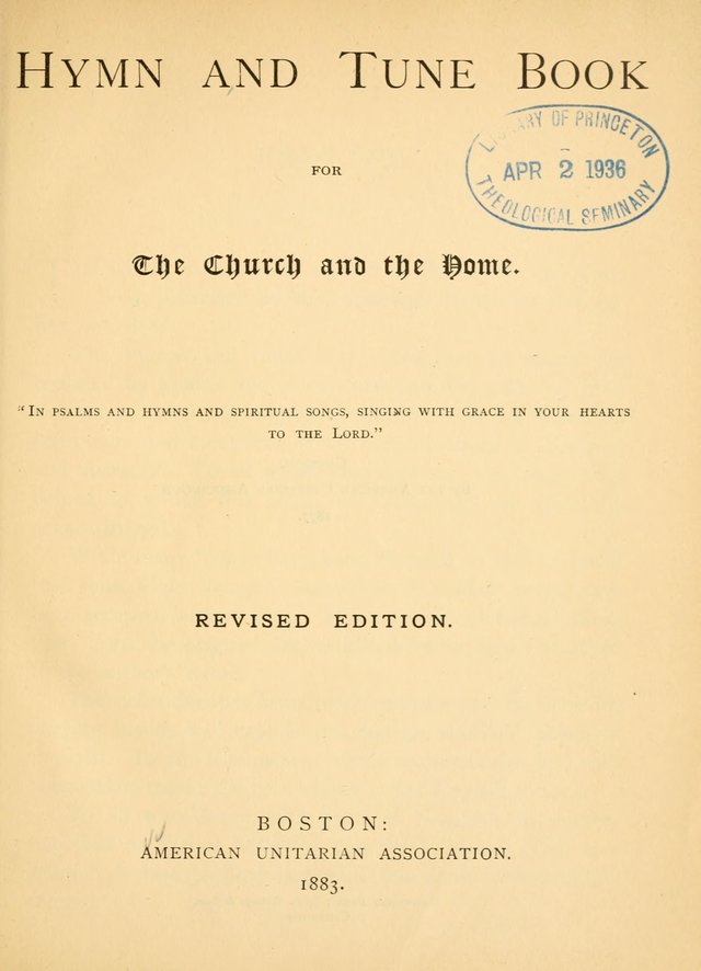 Hymn and Tune Book for the Church and the Home. (Rev. ed.) page vii