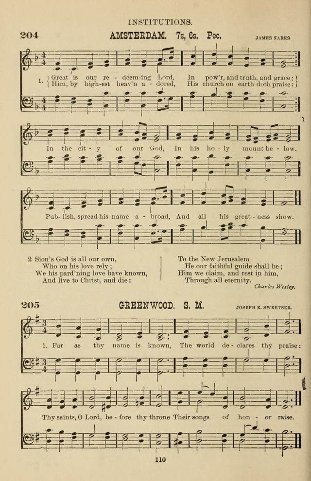 Hymn and Tune Book of the Methodist Episcopal Church, South (Round Note Ed.) page 110