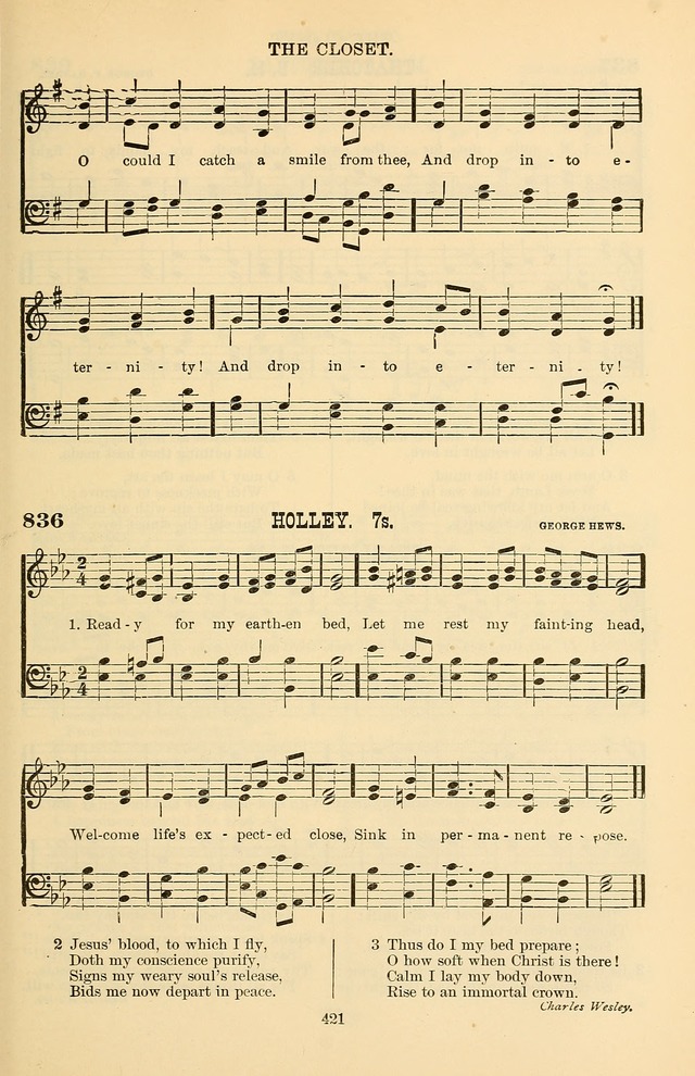 Hymn and Tune Book of the Methodist Episcopal Church, South (Round Note Ed.) page 421