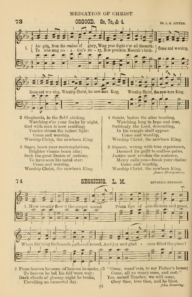 Hymn and Tune Book of the Methodist Episcopal Church, South (Round Note Ed.) page 44