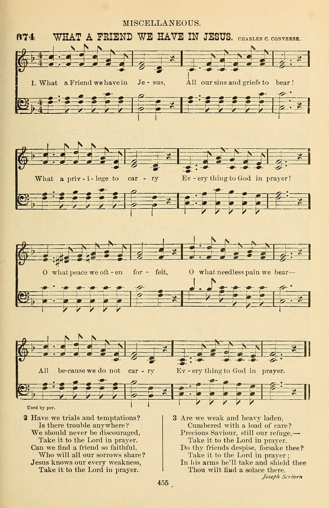 Hymn and Tune Book of the Methodist Episcopal Church, South (Round Note Ed.) page 455