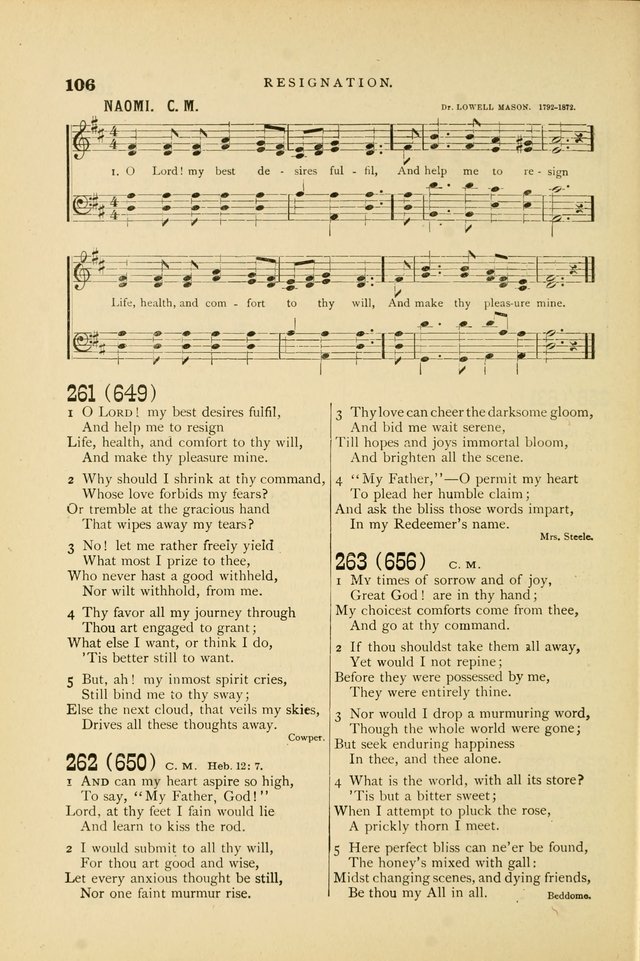 Hymn and Tune Book for Use in Old School or Primitive Baptist Churches page 106