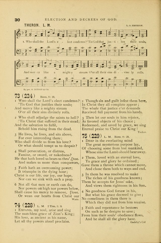 Hymn and Tune Book for Use in Old School or Primitive Baptist Churches page 30