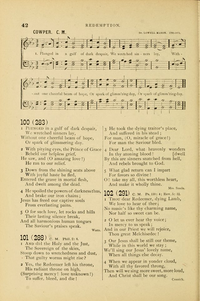 Hymn and Tune Book for Use in Old School or Primitive Baptist Churches page 42