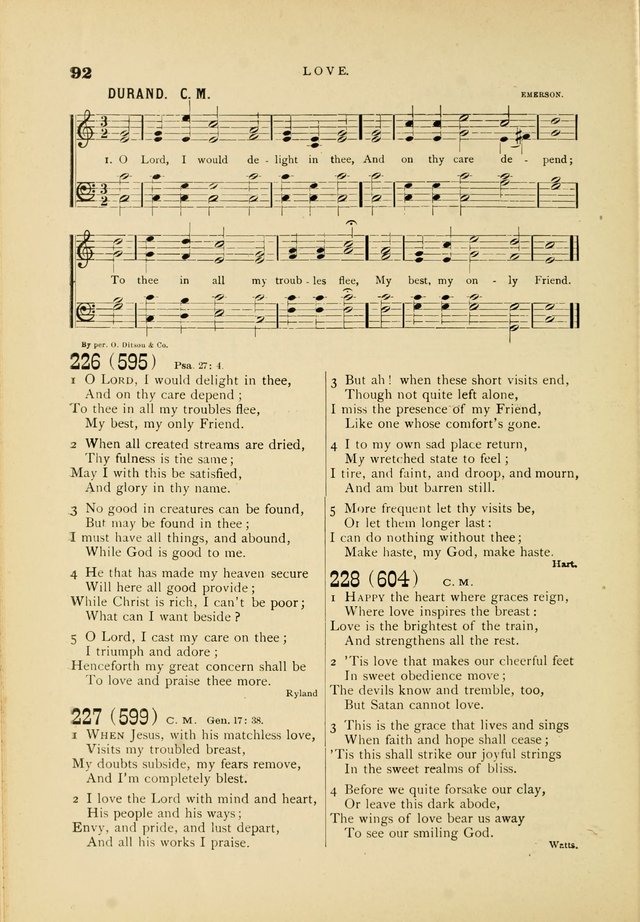 Hymn and Tune Book for Use in Old School or Primitive Baptist Churches page 92