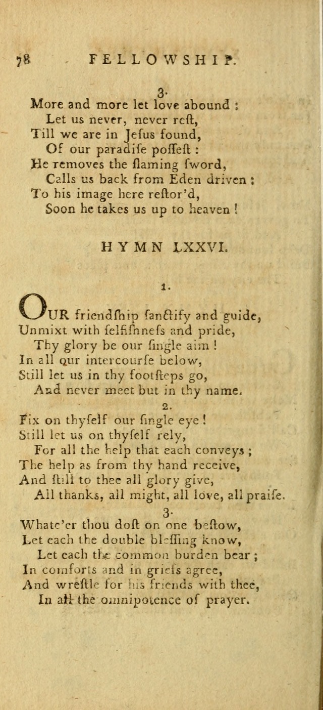 Hymns for the Use of the Society of United Christian Friends: with their constitution annexed page 78