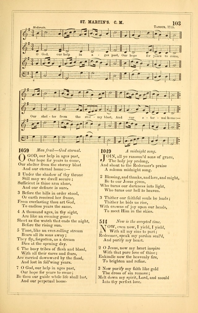 The Heart and Voice: or, Songs of Praise for the Sanctuary: hymn and tune book, designed for congregational singing in the Methodist Episcopal Church, and for congregations generally page 103