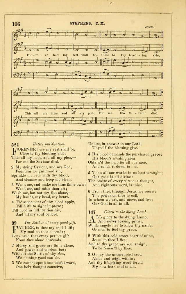 The Heart and Voice: or, Songs of Praise for the Sanctuary: hymn and tune book, designed for congregational singing in the Methodist Episcopal Church, and for congregations generally page 106