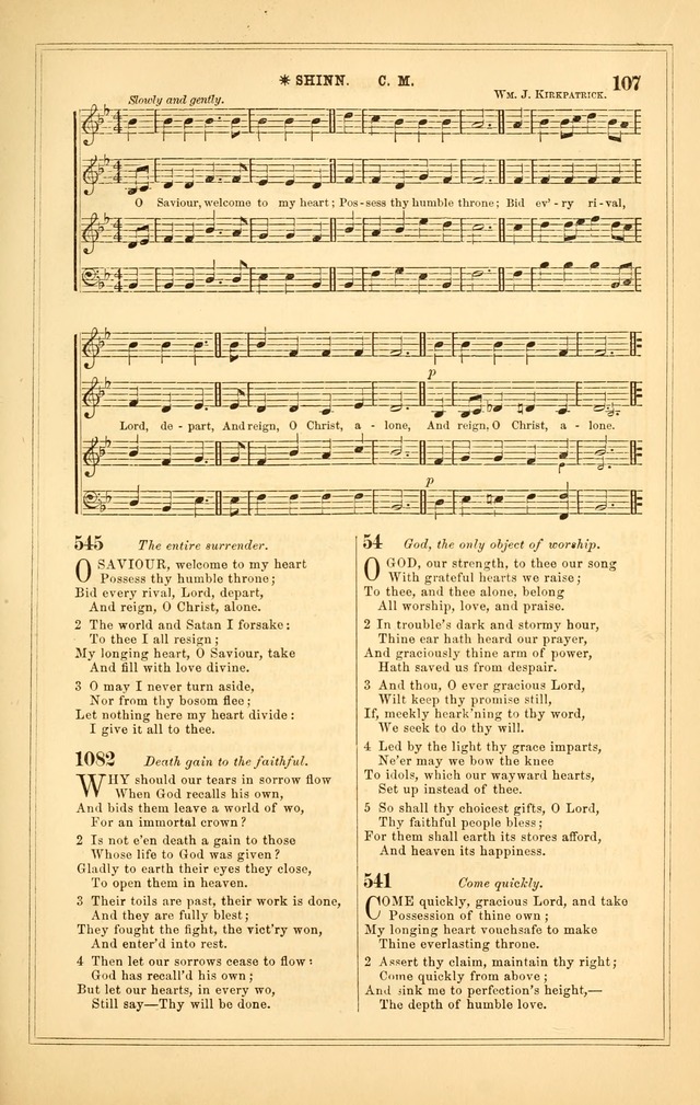The Heart and Voice: or, Songs of Praise for the Sanctuary: hymn and tune book, designed for congregational singing in the Methodist Episcopal Church, and for congregations generally page 107