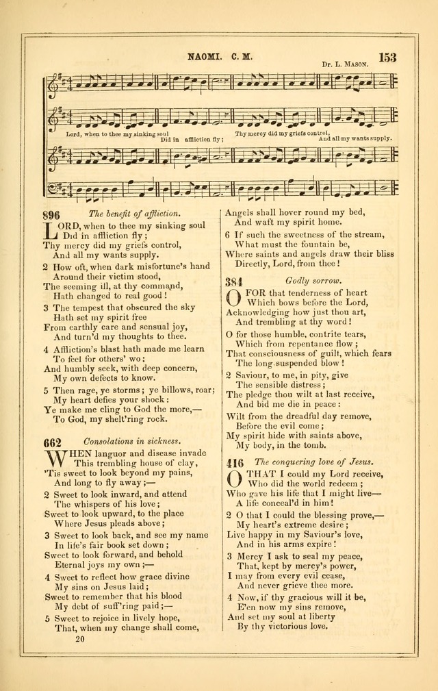 The Heart and Voice: or, Songs of Praise for the Sanctuary: hymn and tune book, designed for congregational singing in the Methodist Episcopal Church, and for congregations generally page 153