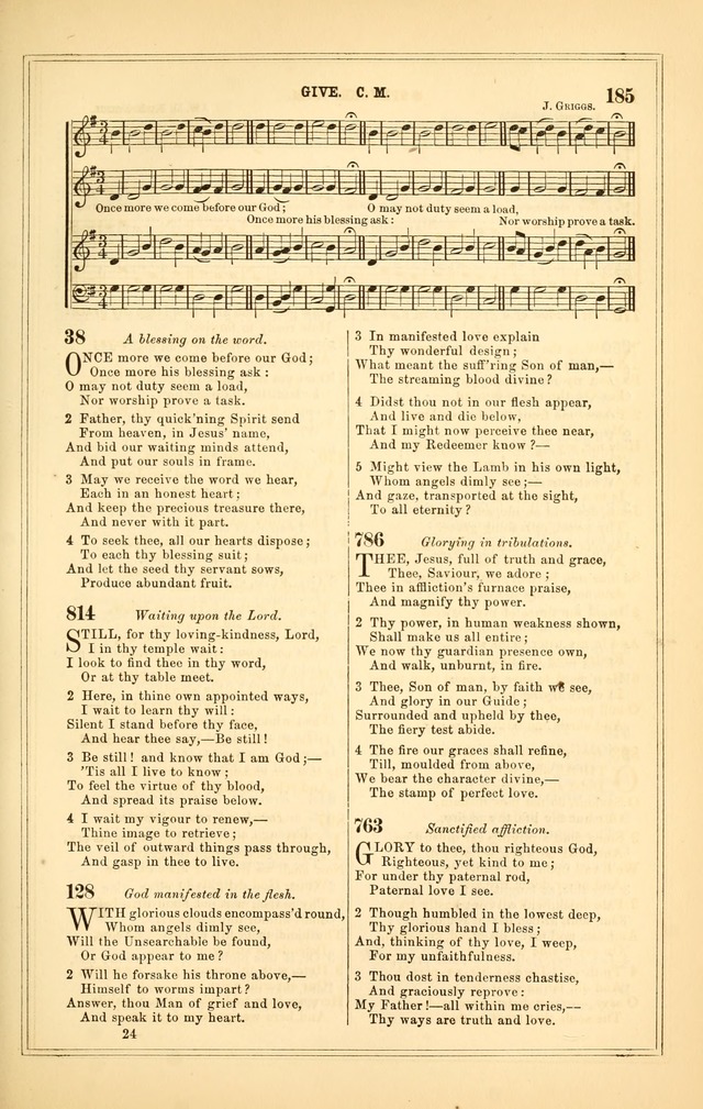 The Heart and Voice: or, Songs of Praise for the Sanctuary: hymn and tune book, designed for congregational singing in the Methodist Episcopal Church, and for congregations generally page 185